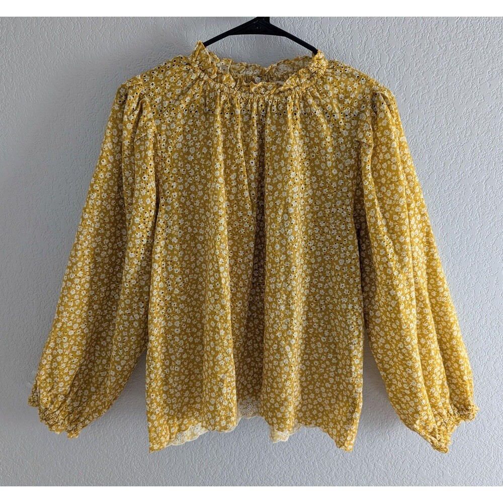 The Great Chime Top Women's Size 1 (US S) Sunbeam Leopard Floral Yellow Blouse